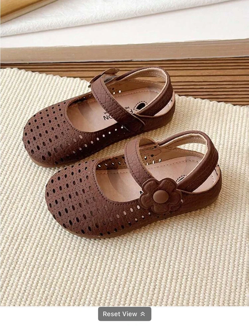 Little Girls Brown Mary Jane Shoes with Strap